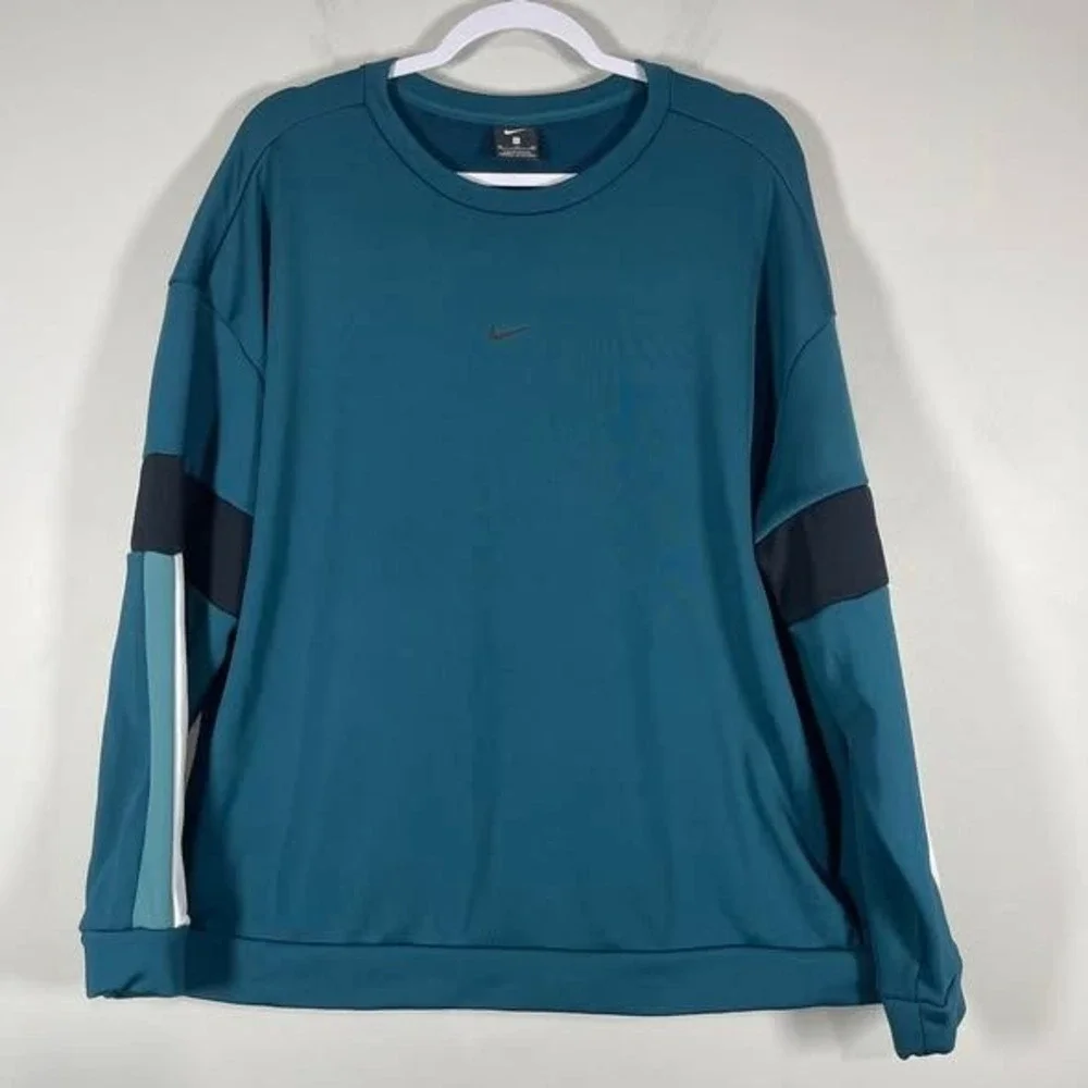 Nike Training Therma Sweatshirt Womens XL Teal Blue Crewneck Pullover Active
